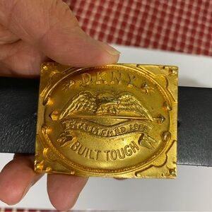 DKNY Gold buckle leather belt size small to medium NWOT